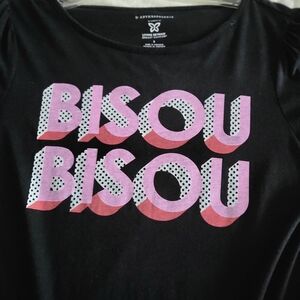 Anthropologie Black Tee, With Flutter Sleeves